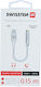 Swissten Μετατροπέας USB-C male σε 3.5mm female Ασημί 1τμχ 73501302