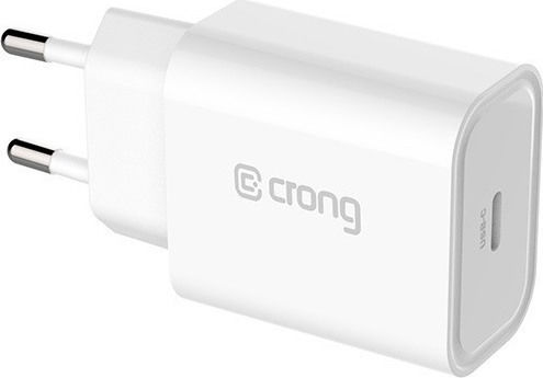 Crong Φορτιστής Χωρίς Καλώδιο με Θύρα USB-C 20W Power Delivery Λευκός (TUSBC20)