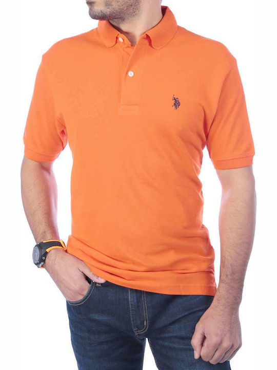 U.S. Polo Assn. Men's Short Sleeve Blouse Polo Orange