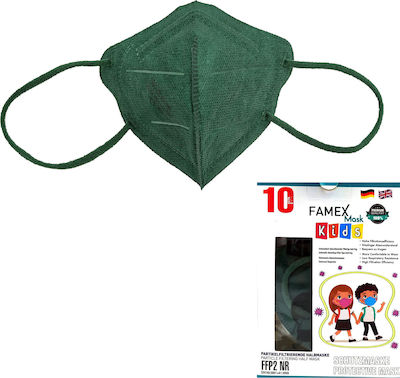 Famex Kids Mask FFP2 NR Schutzmaske FFP2 Forest Green 10Stück