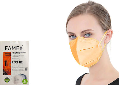 Famex Disposable Protective Mask FFP2 Particle Filtering Half NR Orange 10pcs