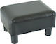 Stool Footstool Upholstered with Leatherette Black 40x30x24cm