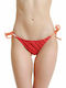 Bikini Slip with Ties Red