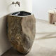 Fossil Vero Riverstone Bodenstehendes Waschbecken Stein 60x45x90cm Schwarz