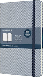 Moleskine Blend Ruled Herringbone Notizbuch 192 Blätter A5 Geregelt mit Gummiband Blau