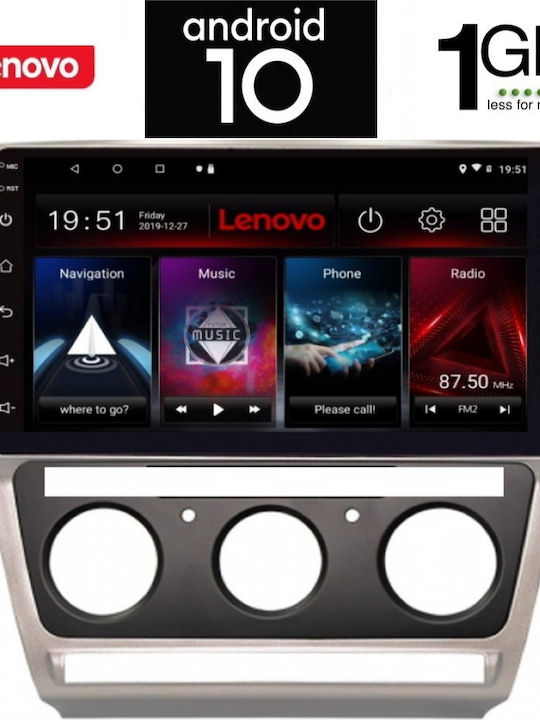 Lenovo Sistem Audio Auto pentru Skoda Octavia 2005-2012 (Bluetooth/USB/AUX/WiFi/GPS/Partitură) cu Ecran Tactil 10.1" IQ-AN X5915_GPS