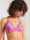 Superdry Triangle Bikini Top Surf with Adjustable Straps Fuchsia Floral