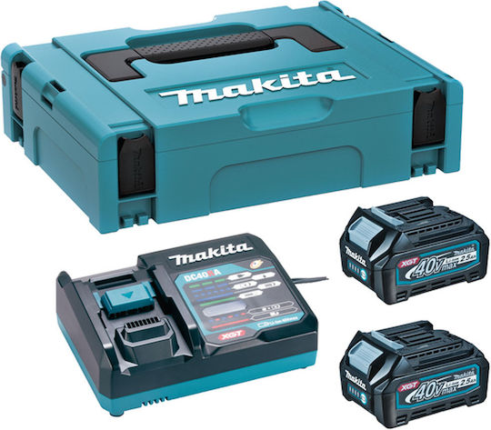 Makita Set 2 Baterii Unelte Litiu 40V Capacitate 2.5Ah cu Încărcător