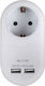 Spot Light Un singur soclu cu 2 USB-A