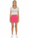 Rachel Denim High-waisted Mini Skirt Fuchsia