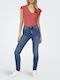 Women's Summer Blouse Sleeveless with V Neckline Pink