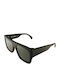 Oscar & Frank Caino Unisex Sunglasses with Horn-Rimmed Frame Matte Black