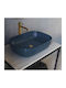 Scarabeo Glam Aufsatzwaschbecken Porzellan 33x33x12.5cm Ocean Blue