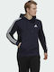 Essentials 3-Stripes Φούτερ με Κουκούλα Legend Ink