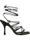 Stoff Sandalen Schwarz