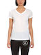 Admiral Women's Athletic T-shirt with V Neckline White