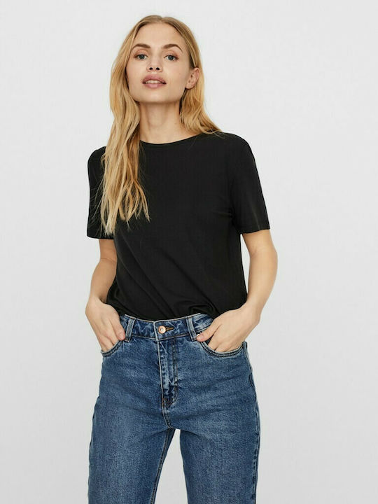 Vero Moda Γυναικείο T-shirt Μαύρο