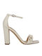 Nine West Women's Sandals Mindful3 Beige with Chunky High Heel