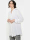 Philosophy Wear SH7119 Μακρυμάνικο Γυναικείο Λινό Πουκάμισο Λευκό