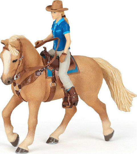 Papo Calul Vestului Sălbatic Și Cowgirl Pentru 3+ Ani 19 Cm