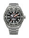 Citizen Promaster Mechanical Ανδρικό Ρολόι 46mm Αυτόματο με Ασημί Μεταλλικό Μπρασελέ