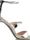 Envie Shoes Women's Sandals with Thin High Heel In Silver Colour