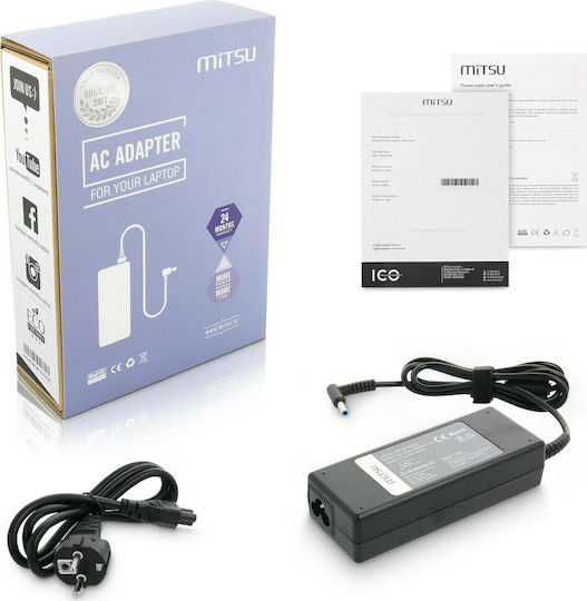 Mitsu Laptop Charger 90W 19.5V 4.62A for HP with Detachable Power Cable