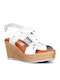 Oh My Sandals Women's Leather Platform Shoes White