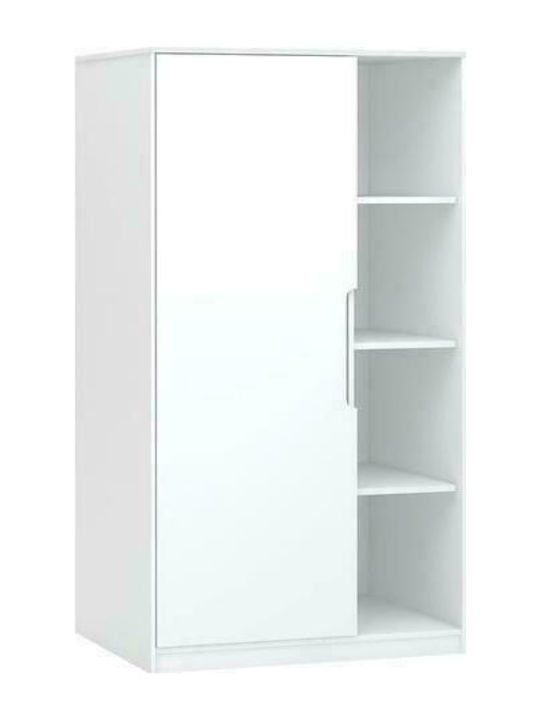 Maxim Μονόφυλλη Ντουλάπα Λευκή 88.5x55x179.5cm