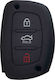 Car Key Cover Case made of with 3 Buttons for Hyundai in Black Color