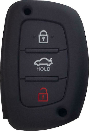 Car Key Cover Case made of with 3 Buttons for Hyundai in Black Color