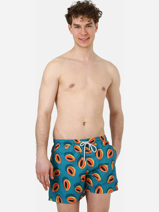 Papaya Ανδρικό Μαγιό Σορτς Πράσινο με Σχέδια