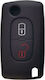 Silicone Car Key Cover Case with 2 Buttons for Peugeot Black