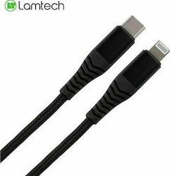 Lamtech Geflochten USB-C zu Lightning Kabel Schwarz 2m (LAM021851)