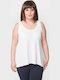 Damen Sport Bluse Ärmellos Weiß