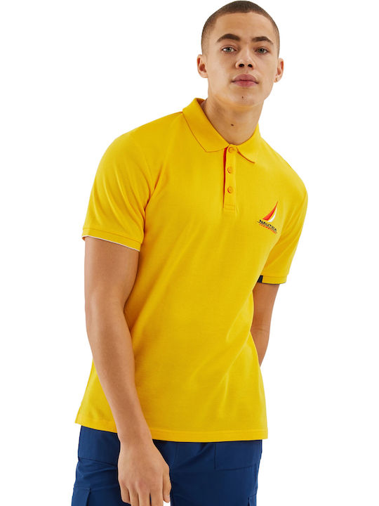 Nautica Men's Short Sleeve Blouse Polo Yellow