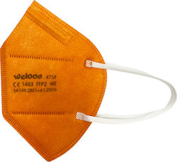 Welooo Disposable Protective Mask FFP2 BFE >98% Orange 10pcs