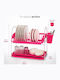 Edenberg Double Dish Drying Rack Sink Strainer Metallic Red 45x30x40cm