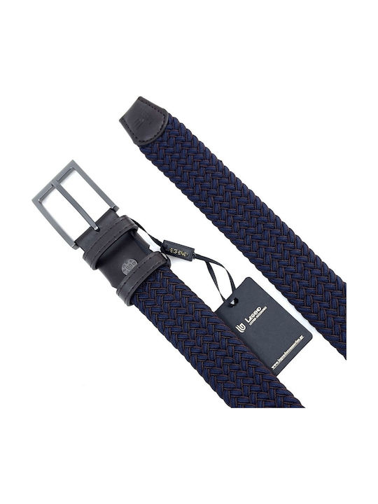Elastic Men's Belt Knitted Double Sided Navy Blue