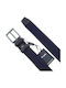 Elastic Men's Belt Knitted Double Sided Navy Blue