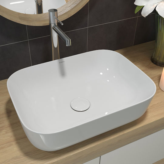 Soncera Sofia 01 Επικαθήμενος Νιπτήρας Πορσελάνης 50x36.5x14.5cm Λευκός