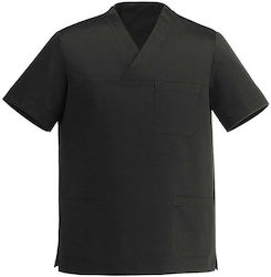 Egochef Μπλούζα Σεφ Unisex Μαύρη με Κοντό Μανίκι Leonardo