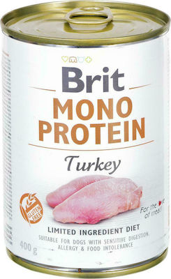 Brit Mono Protein Umedă pentru Câini Câine cu Turcia în Conservă 1 x 400gr.