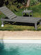 Auxiliary Outdoor Free Standing Table with Polywood Surface and Aluminum Frame Gray 44x40x45cm