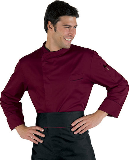 Isacco Coat Chef Burgundy with Long Sleeve Bilbao