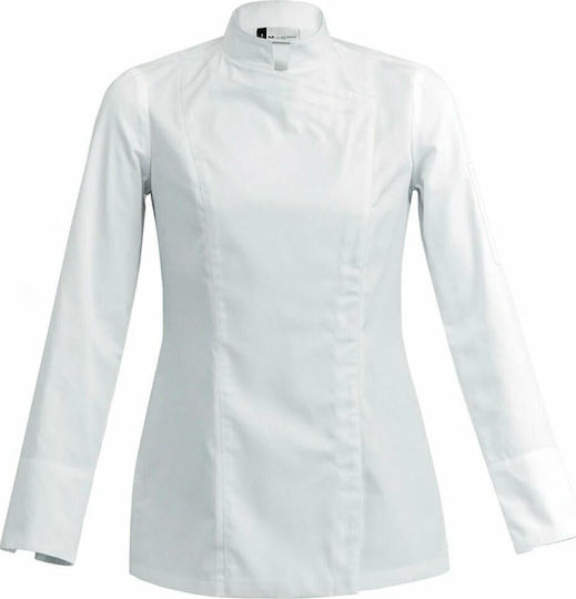 Clement Design Mantel Koch Damen Weiß mit Langärmelig Sienne