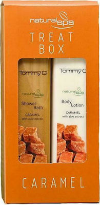 TommyG Treat Box Caramel Skin Care Set for Moisturizing & Cleaning Body Cleaning with Bubble Bath & Body Cream