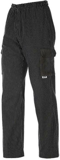 Egochef Pantaloni de Bucătar cu model Negru cu Elastic în Talie