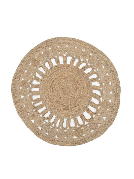 Inart Jute Rug Round Summer from Jute Natural