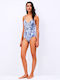 Pepe Jeans Alexa One-Piece Swimsuit with Open Back Blue
